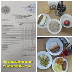 Организация питания 28 апреля 2025 года