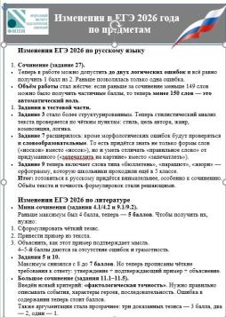 Изменения ЕГЭ 2026 по русскому языку